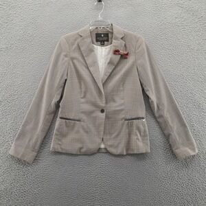 Scotch & Soda Gray Blazer with Red Bow Accent